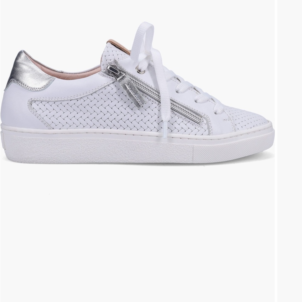 Elegant White and Silver Women's Sneakers